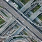 Aerial view, highway, road, bridge built structure, capital cities