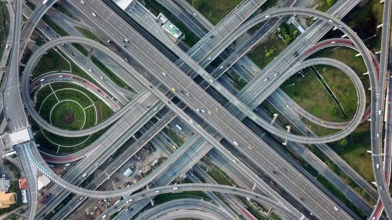Aerial view, highway, road, bridge built structure, capital cities