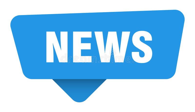 News sticker blue sign isolated transpatent background 399158373